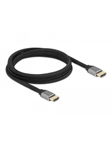 Кабел Delock Ultra High Speed, HDMI мъжко - HDMI мъжко, 48 Gbit/s, 8K 60 Hz, 2 м, Сив