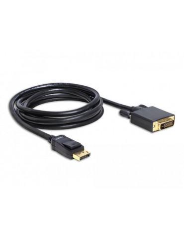 Настолен микрофон Delock 82591, DisplayPort мъжко - DVI мъжко, 2 м., Черен