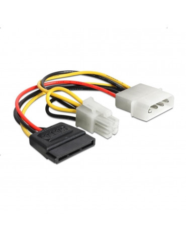 Кабел DeLock Power Molex 4 pin мъжко към SATA 15 pin женско   P4 мъжко, 15 cm