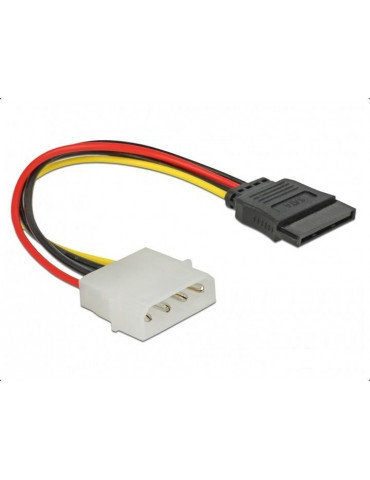 Кабел DeLock Molex 4 pin към SATA 15 pin, 12 cm