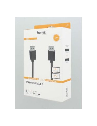 Кабел HAMA 200697, DisplayPort 1.2 мъжко - DisplayPort 1.2 мъжко, 3 m, Ultra-HD 4K, Двойно-екраниран