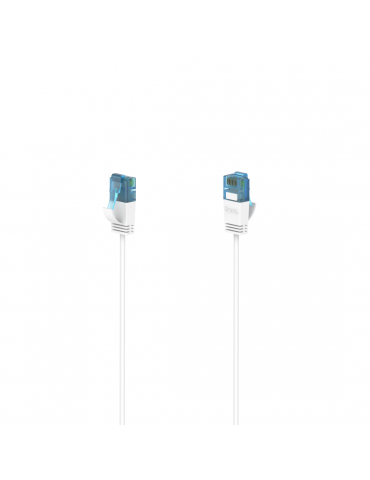 Мрежов кабел HAMA Flexi-Slim, U/UTP CAT 6a, 10 Gbit/s, RJ-45 - RJ45, 0.75 m, Бял