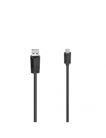 Кабел HAMA  USB-C мъжко - USB 2.0 A мъжко, 480Mbit/s,0.75 м, Черен