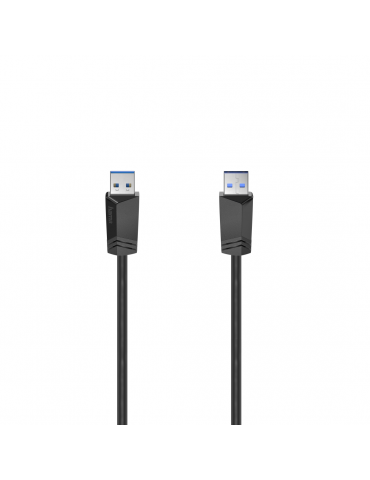 Кабел HAMA  USB 3.0, USB-A мъжко - USB-А мъжко, 1.5 м, 5Gbit/s, екраниран