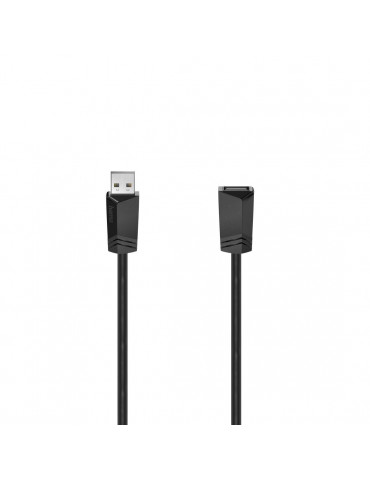 Удължителен кабел HAMA, USB-A женско - USB-B мъжко, 1.5 м, 480 Mbit/s, Черен