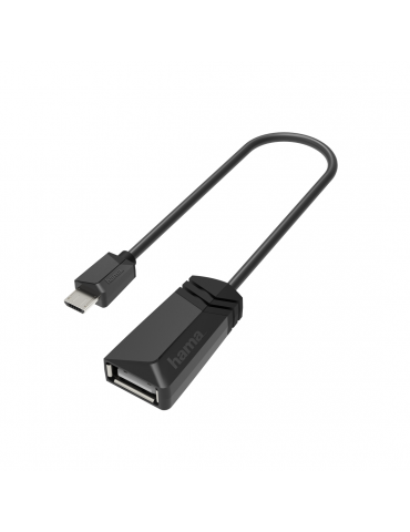 Кабел HAMA 200308 USB 2.0 OTG micro USB - женско USB 2.0, Черен