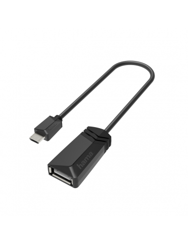 Кабел HAMA 200308 USB 2.0 OTG micro USB - женско USB 2.0, Черен