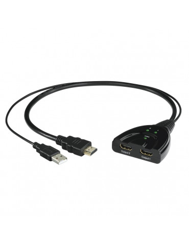 Сплитер HDMI 121776, HDMI мъжко - 2 x HDMI женско, 4K, Черен