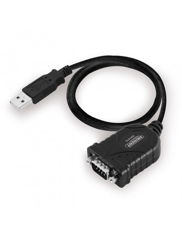 Конвертор Ewent USB -  RS232 9 пин мъжко, Черен