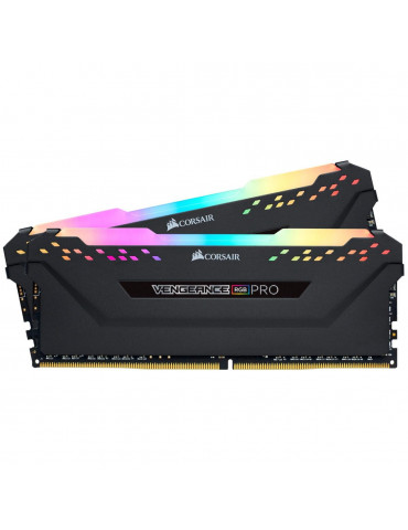 RAM памет Corsair 16GB(2x8GB) DDR4 3600MHz Vengeance PRO RGB Black CL18 AMD Ryzen Optimized - CMW16GX4M2Z3600C18