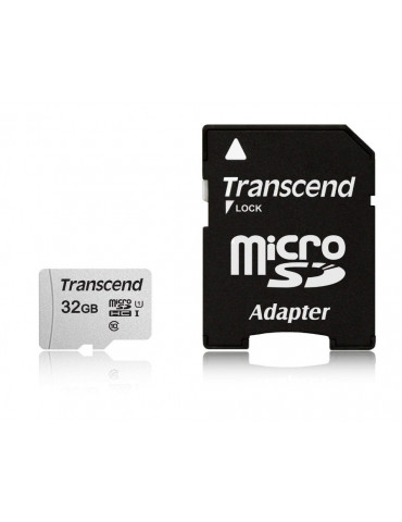 SD карта Transcend 32GB microSD UHS-I U1 с адаптер - TS32GUSD300S-A