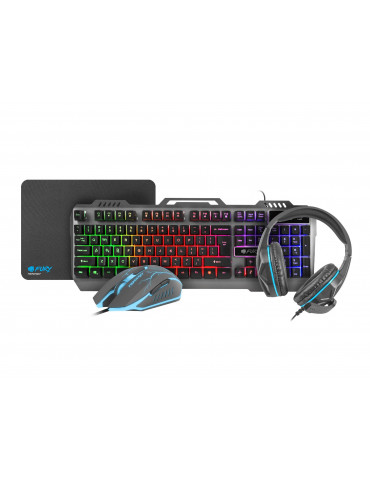 Геймърски комплект Fury Gaming COMBO THUNDERJET 4-in-1 - клавиатура, мишка, слушалки и пад