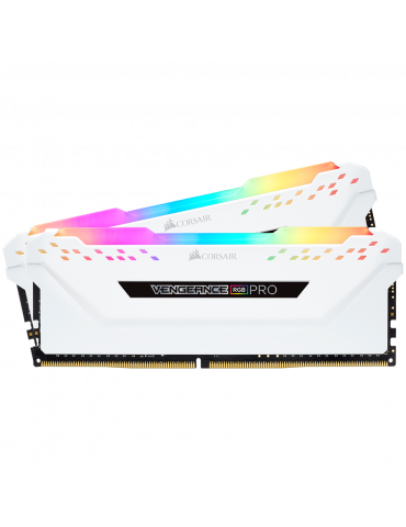 RAM памет Corsair 16GB(2x8GB) DDR4 3600MHz VENGEANCE RGB PRO White RGB - CMW16GX4M2D3600C18W