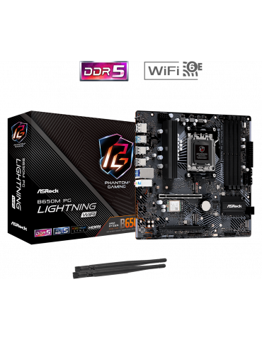 Дънна платка ASRock B650M PG Lightning WiFi, AM5, DDR5 - 90-MXBMW0-A0UAYZ