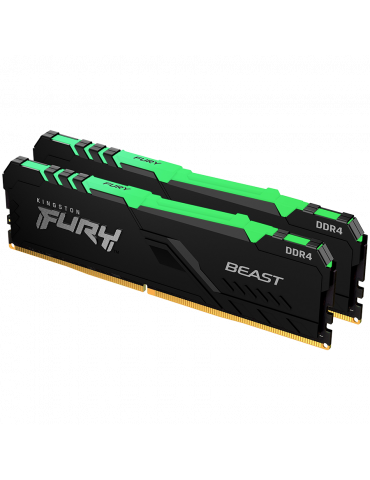 RAM памет Kingston 32GB(2x16GB) 3600MHz DDR4 FURY Beast RGB - KF436C18BBAK2/32