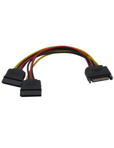 Кабел VCom SATA Power splitter 15-pin M / 2xFemale - CE360-0.15m