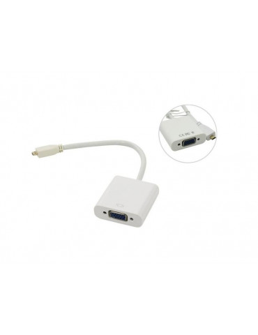 Адаптер Vcom Adapter Micro HDMI DM to VGA F White - CG593-0.15m