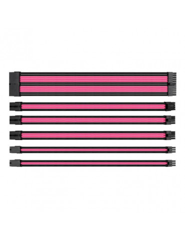 Комплект оплетени кабели Thermaltake TtMod, Black/Pink - AC-046-CN1NAN-A1