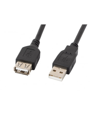 Кабел Lanberg extension cable USB 2.0 AM-AF 2.0, 3m, black