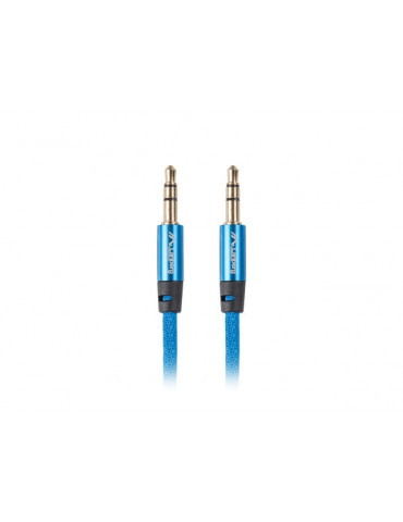 Кабел Lanberg mini jack 3.5mm M/M 3 pin cable 1m, blue premium