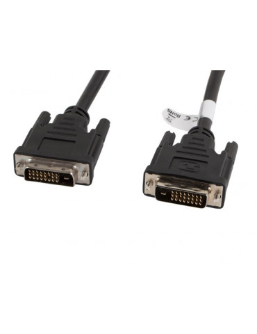 Кабел Lanberg DVI-D (M) (24 1) към  DVI-D (M) (24 1) cable 1.8m, dual link, black