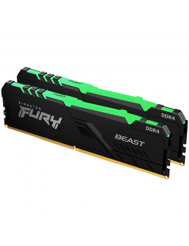 RAM памет Kingston 64GB(2x32GB) DDR4 3600MHz CL18 DIMM URY Beast RGB - KF436C18BB2AK2/64