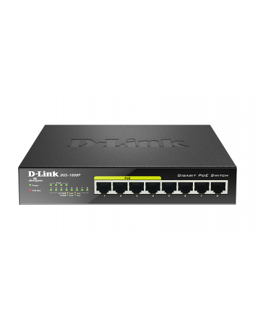 Суич D-Link DGS-1008P, 4x PoE   4 x стандартни, 10/100/1000, Gigabit,