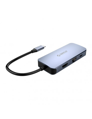 Докинг станция Orico Type-C Power Distribution 3.0 100W - LAN, HDMI, Type-C x 1, USB3.0 x 3 -  MC-U602P