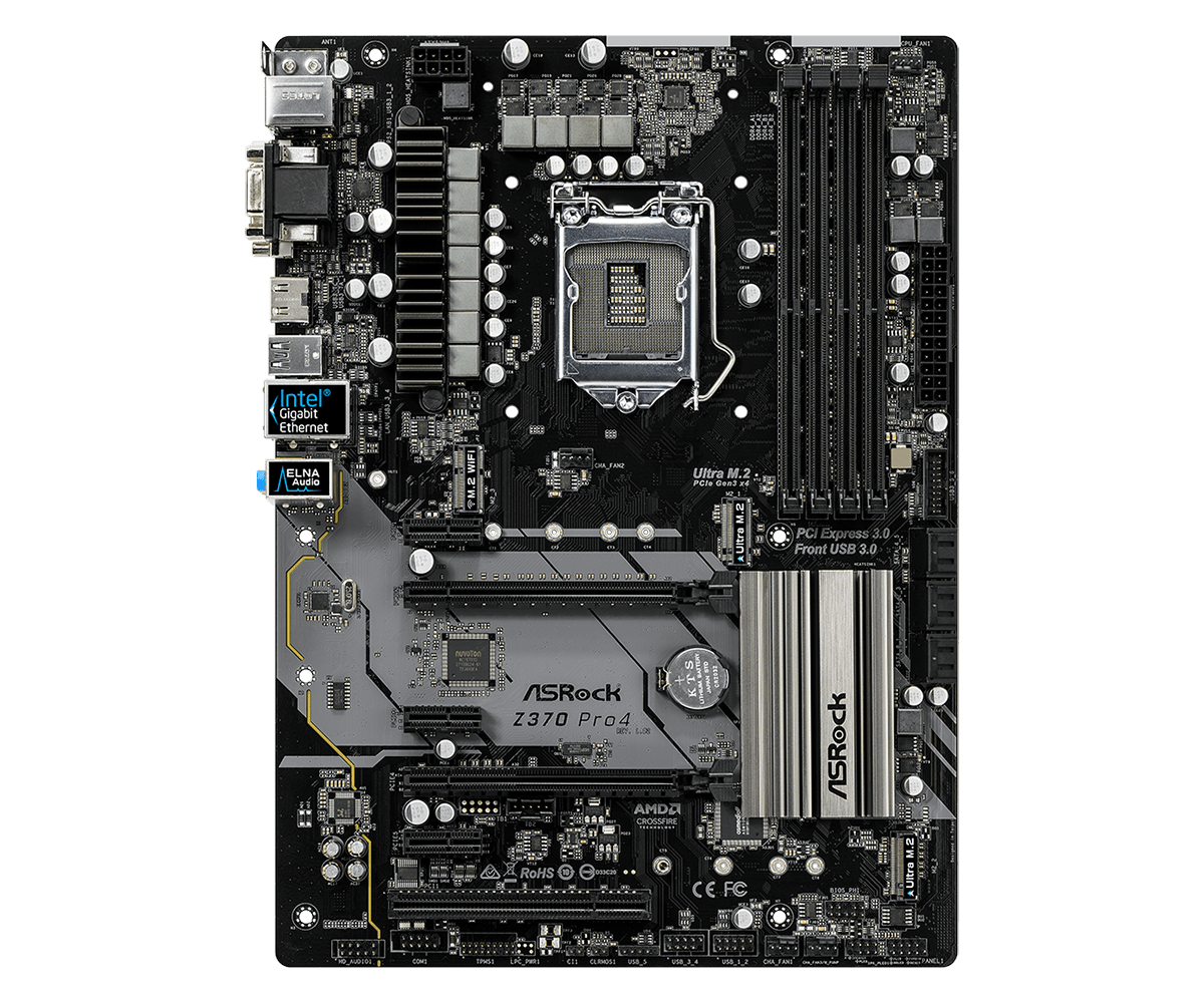 Дънна платка Asrock Z370 PRO4, сокет LGA1151 Coffee Lake