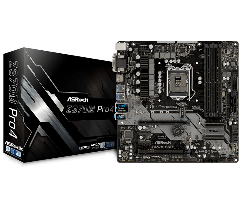 Дънна платка Asrock Z370M PRO4, сокет LGA1151 Coffee Lake